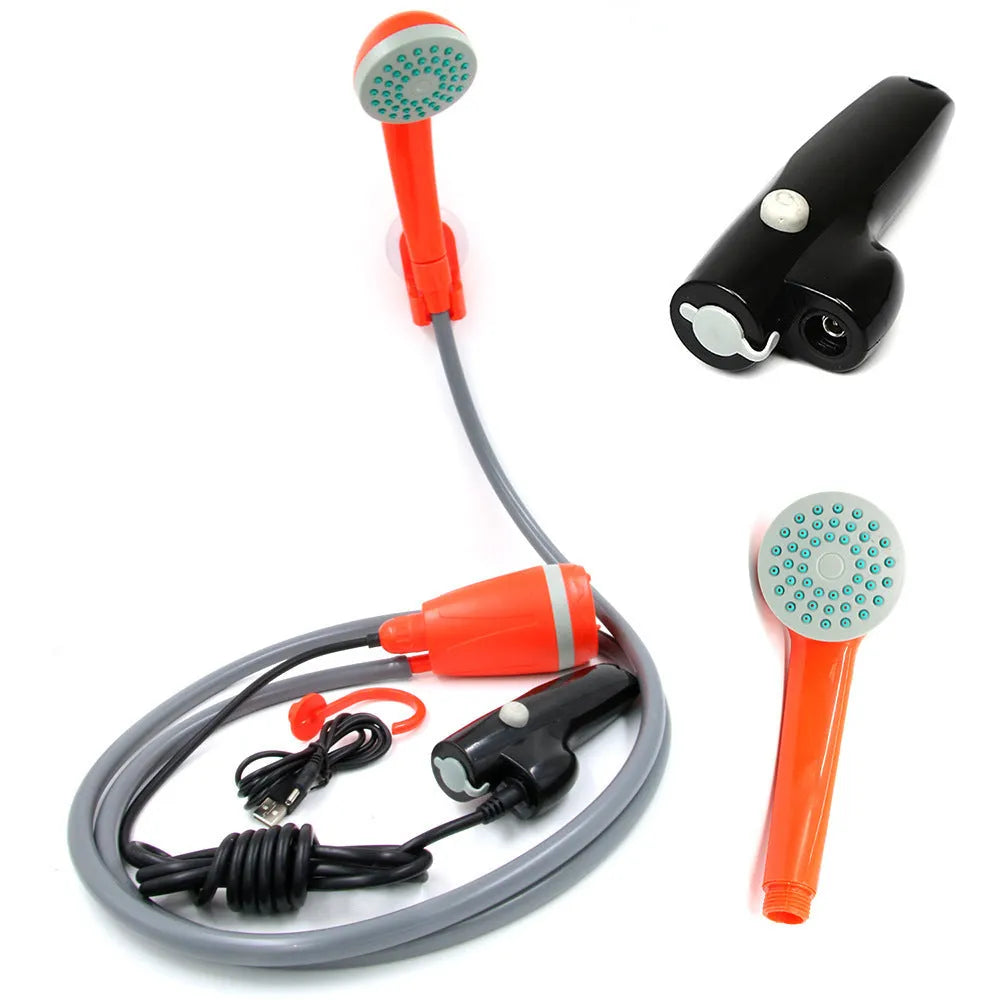 Portable USB-powered vehicle shower with water pipe and lithium battery for outdoor car washing
