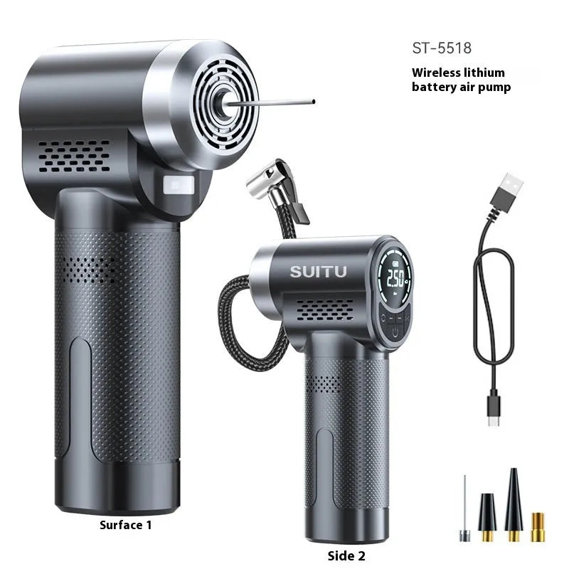 ST-5518 portable wireless tyre inflator pump with ABS housing and LED light