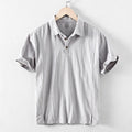 Men's cotton and linen casual shirt in loose fit available in four colours