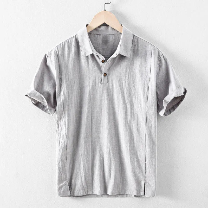 Men's cotton and linen casual shirt in loose fit available in four colours