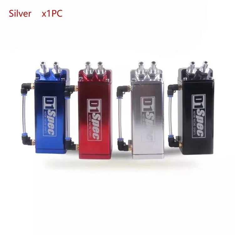 D1 double hole car engine oil catch tank in red, blue, black, or silver colour