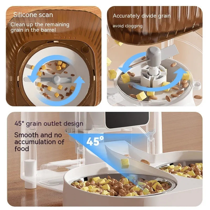 5L automatic pet feeder with stainless steel bowl, WiFi app control and timing quantitative feeding for cats