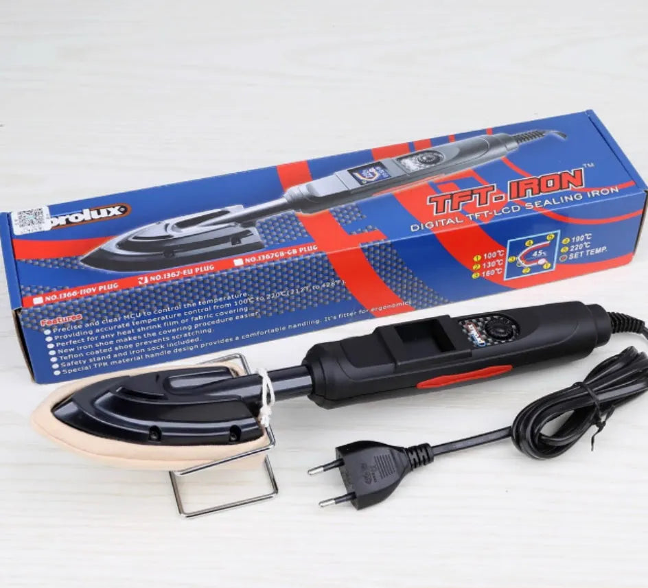 Electronic temperature control hot iron for skin model applications with cotton cover
