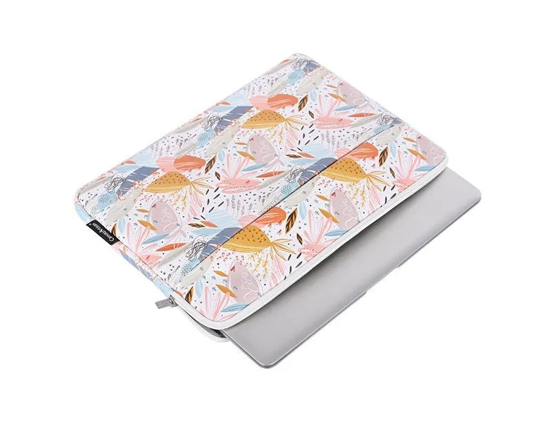 White waterproof 14 inch laptop bag made from PU leather with anti-seismic protection