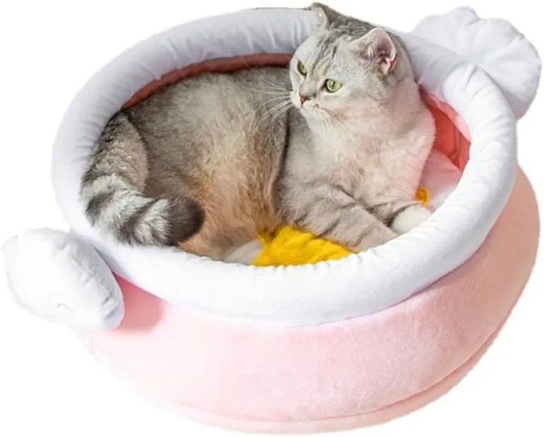 Honey pot magic shape cat sofa bed in pink or yellow with removable pad for small cats and dogs