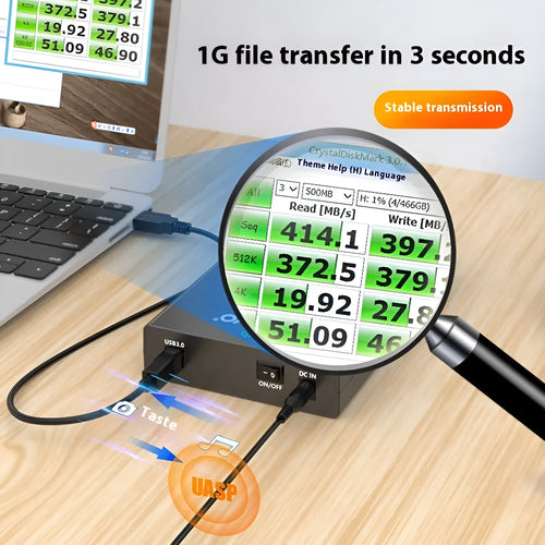 3.5 inch USB SATA hard disk enclosure with sliding cover design for desktop drives