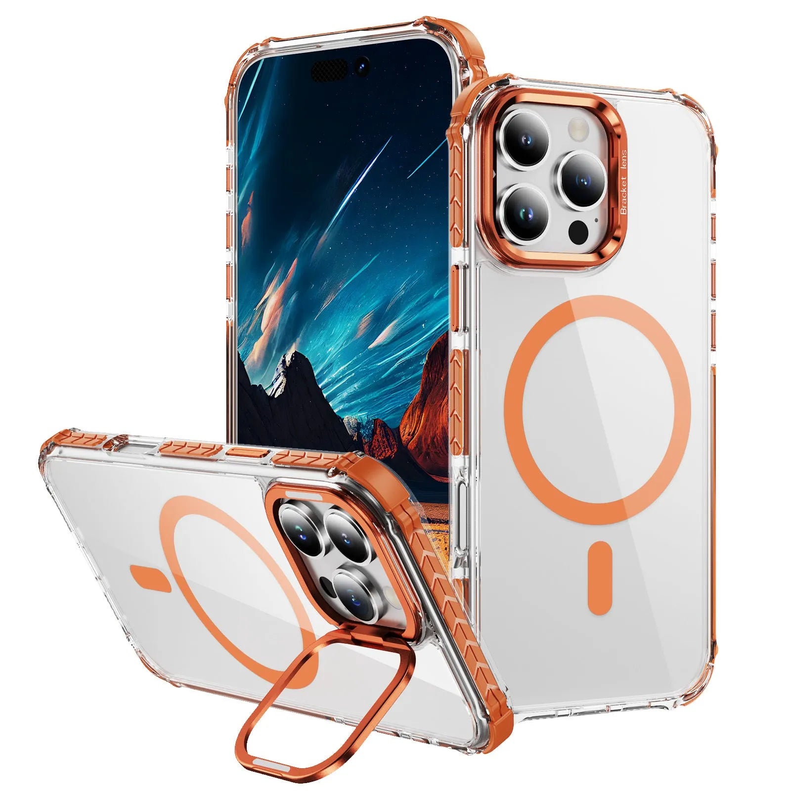 Rainbow No 1 transparent magnetic airbag phone case for Apple iPhone 16 Pro in multiple colours