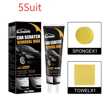 Car scratch wax 120ml kit with polishing sponge and cleaning towel for paint surface maintenance