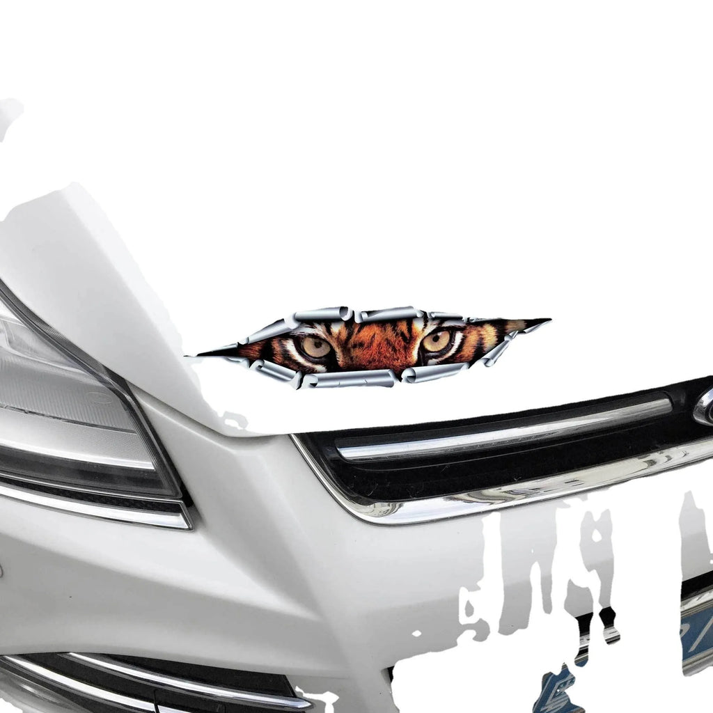 Eagle Eye or Tiger Eye 3D car door sticker on HD transparent PVC, 10x35 cm.