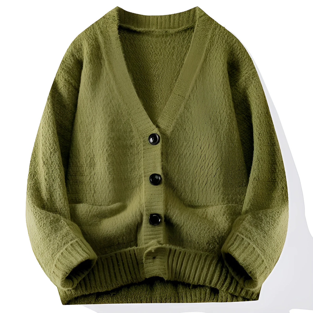 Men's knitted polyester bottoming shirt in loose fit, long sleeve pullover, available in multiple colours
