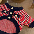Red wool winter dog sweater with cute print for small and large dogs