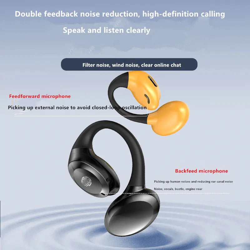 Wireless Bluetooth headset with ear hook in black, white, orange and Air39 colours