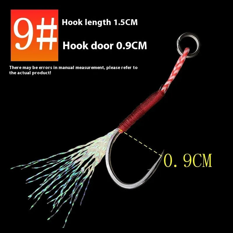 Bright wire iron plate single fishing hook for boat and sea fishing, showing hook point and size variations.