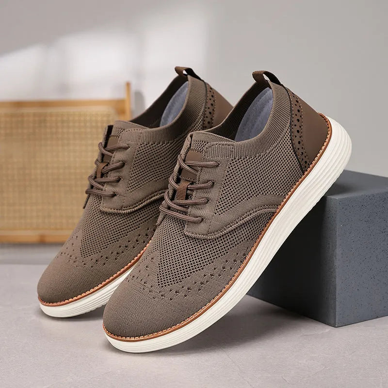 Men's outdoor casual shoes with mesh upper and rubber sole in multiple colour options