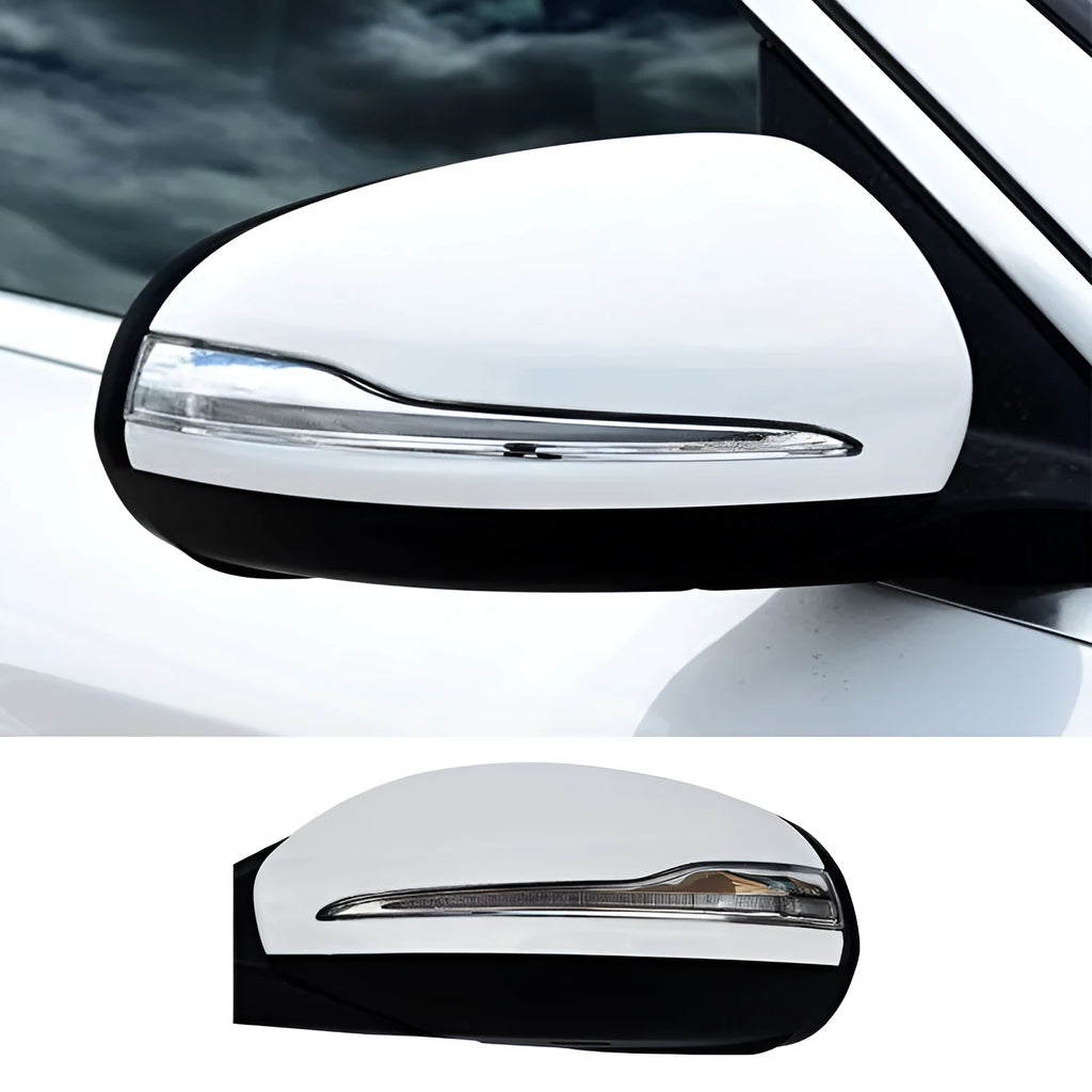 Mercedes-Benz W205 rearview mirror assembly in white black primer ABS construction
