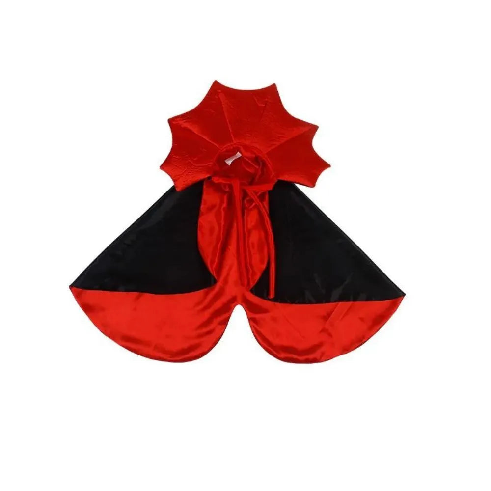 Halloween vampire cloak costume for small dogs and cats in three sizes with back length measurements
