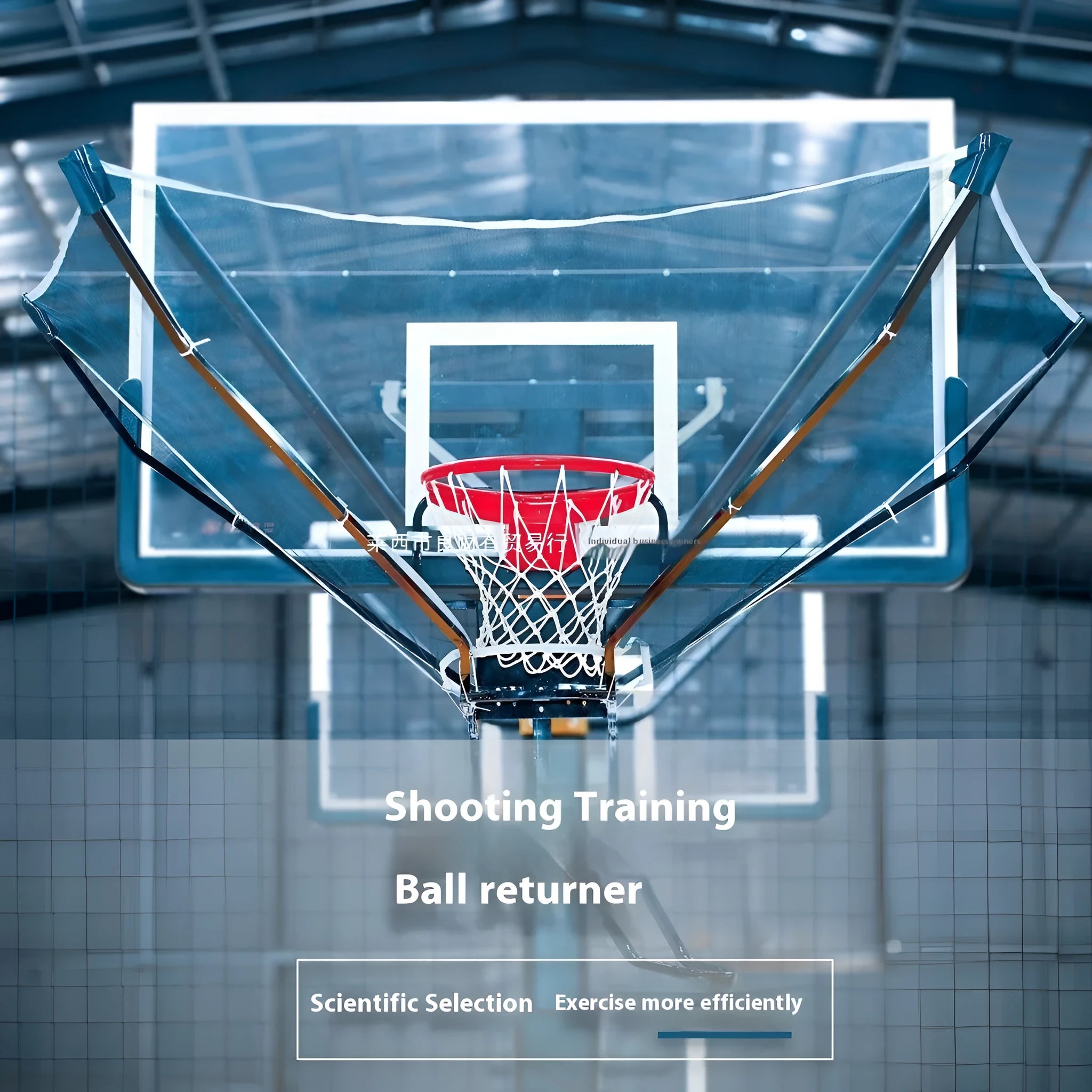 Portable basketball training equipment with automatic ball return hanging for solo shooting practice