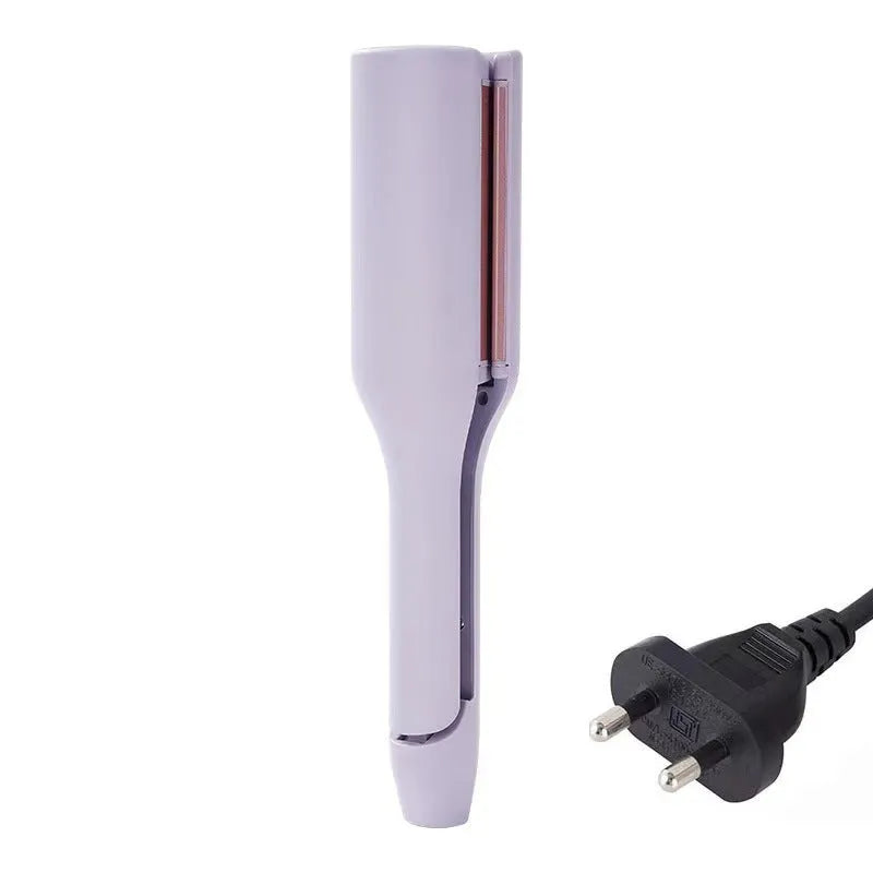 32mm pink hair curling iron with ceramic barrel and 4 heat settings on white background