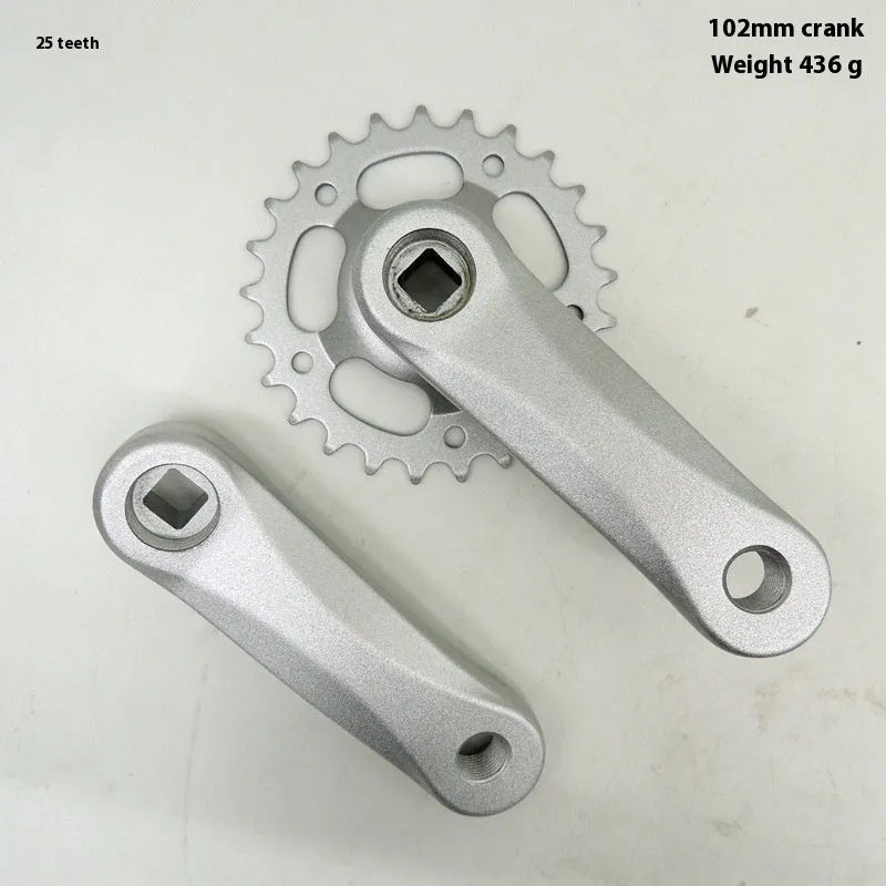 Aluminium alloy children's bicycle crankset with sprocket and crank arm for electric vehicle replacement