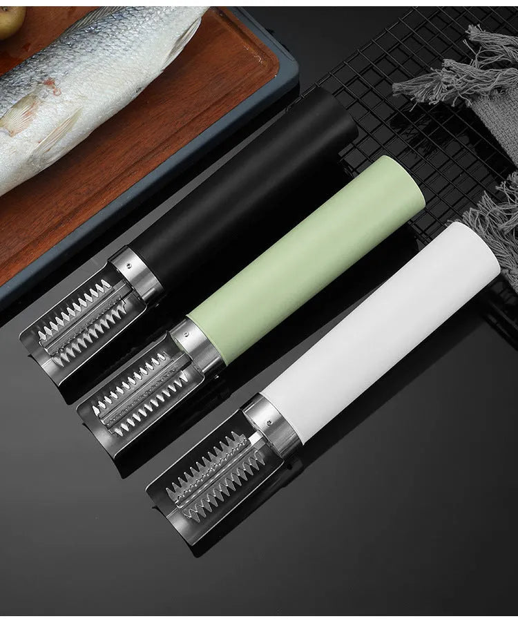 Electric razor fish scaler machine in light green colour with handheld charging design