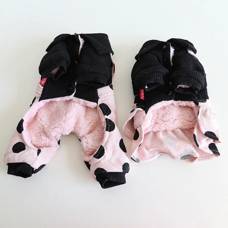 Lapel shoulder strap pet clothing set for couples matching outfits with five size options