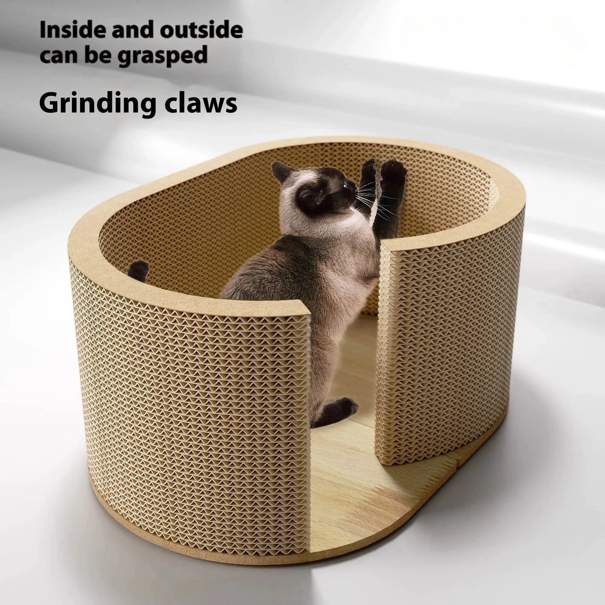 Small corrugated paper cat climbing frame tunnel nest size 57x39x27.5cm simple style