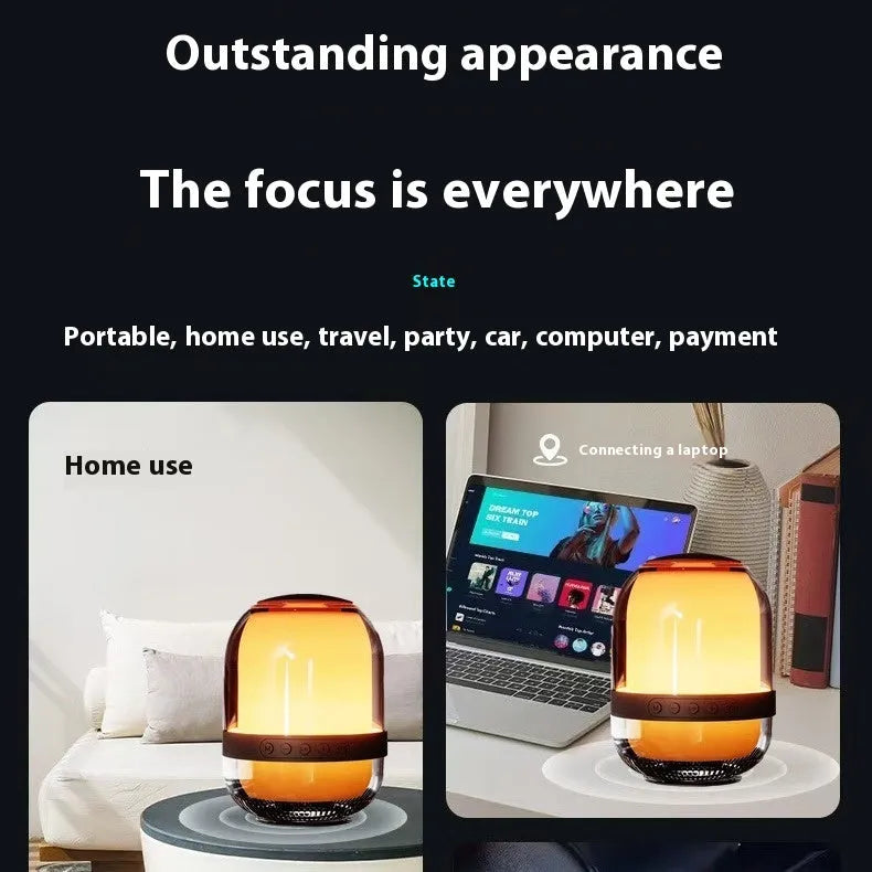 Creative Glass Transparent Colourful Bluetooth Speaker – 3W portable speaker with lithium battery, 13.6x12cm, for desktop and outdoor lawn