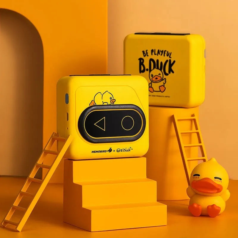 Bluetooth mini thermal printer in avocado green pink small yellow duck or white colours with 87x79x39mm dimensions