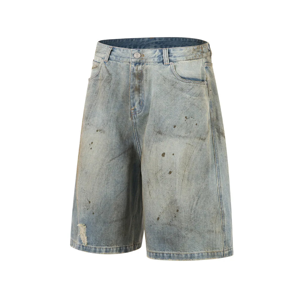Women's blue cropped denim jeans with straight leg cut and zipper fly closure