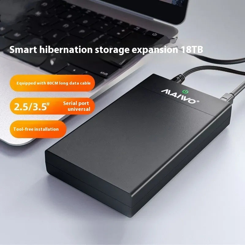 3.5 inch USB SATA hard disk enclosure with sliding cover design for desktop drives