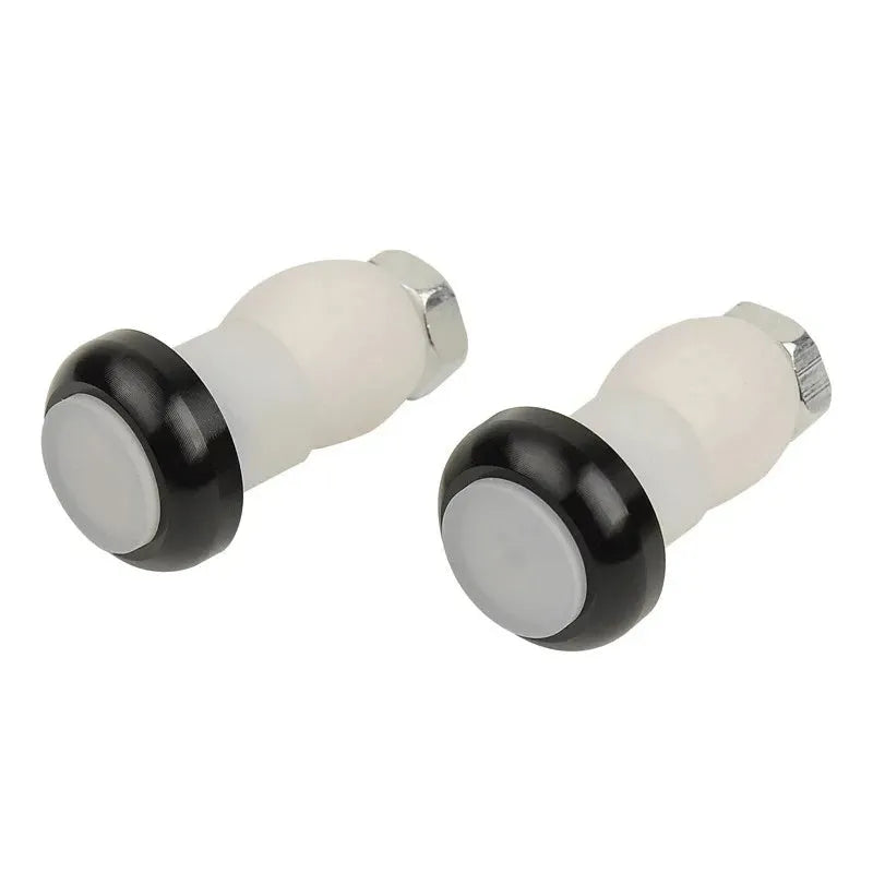 Aluminium alloy bicycle handle blocking light in anodised finish mounted on handlebar end