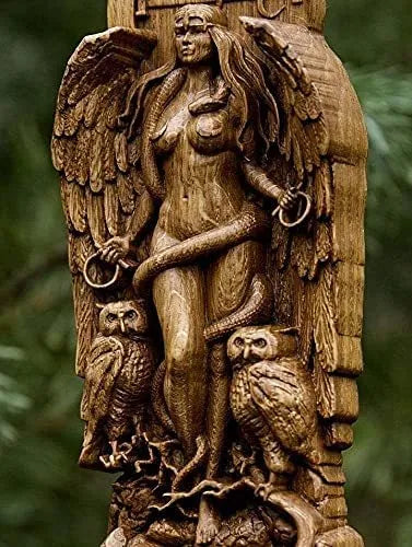 A 22cm tall synthetic resin Greek goddess statue on a stand, shown in one of three available colour finishes.