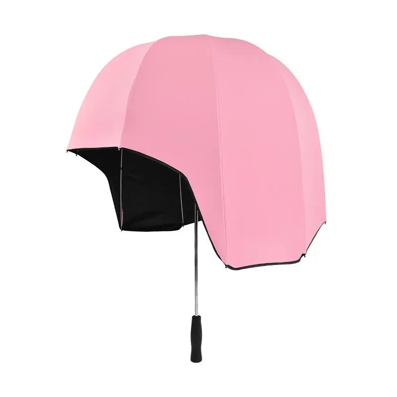 76cm dual sun rain umbrella with long handle in blue vinyl colour option