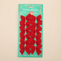 5 cm red gold polyester Christmas tree bow ornament for holiday decoration