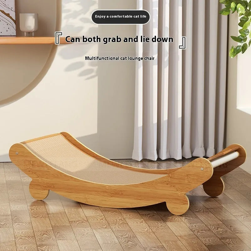 U-shaped sisal fibre cat scratching board recliner lounge chair in pastoral style
