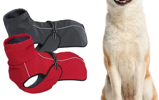 Waterproof double-layer insulated pet dog coat polyester outerwear gray red available sizes XS to XL