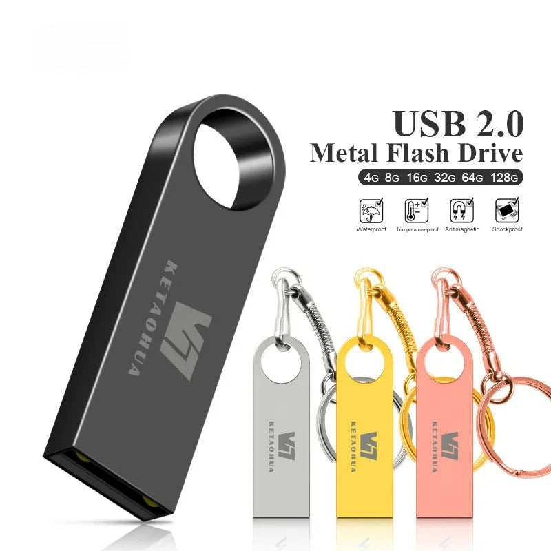 Silver metal car-shaped USB flash drive on a white background, showing its compact size and USB connector.