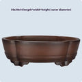 Classical purple clay bonsai pot with simple design, shown empty.