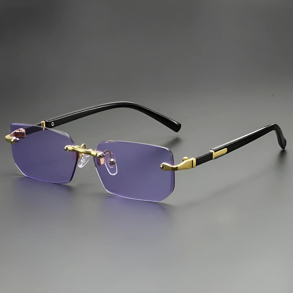 Men's frameless fashion sunglasses in water drop style black colour for outdoor sports and party wear