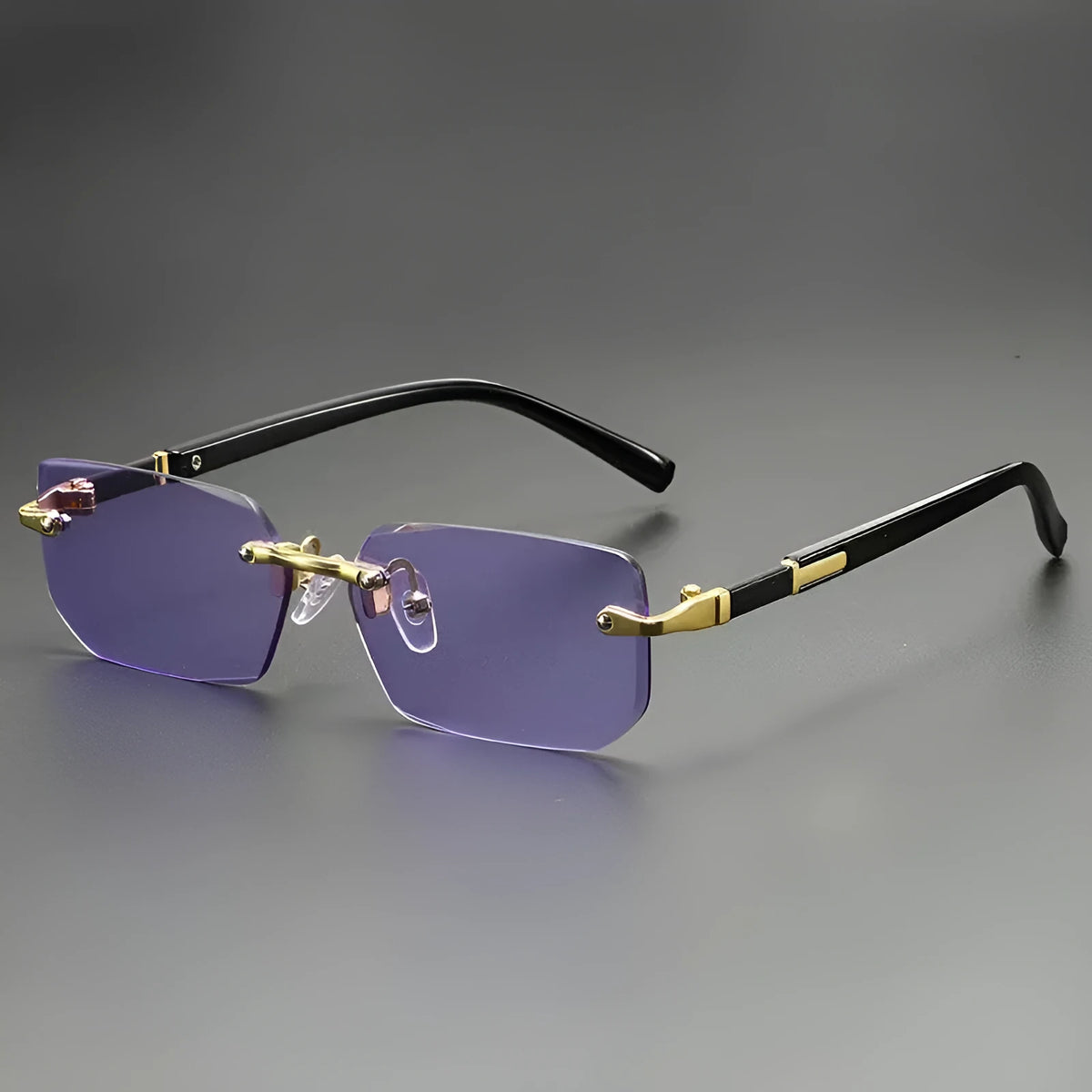Men's frameless fashion sunglasses in water drop style black colour for outdoor sports and party wear