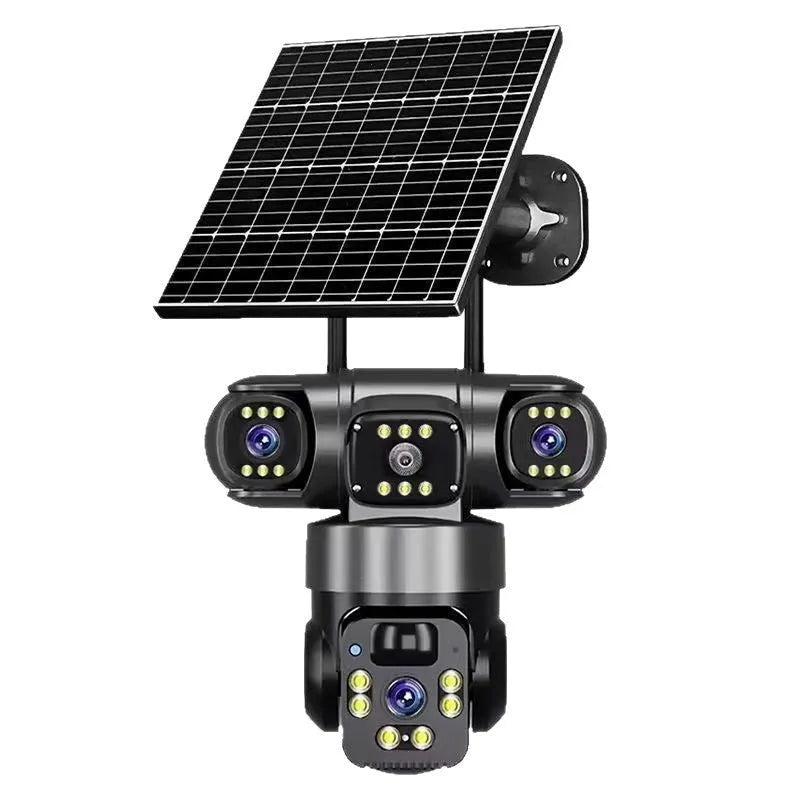 Solar-powered surveillance camera in ABS housing with full colour night vision and 1080P resolution