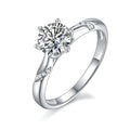 Snow Of The Soul 1 carat moissanite wedding ring set S925 silver platinum plated with GRA certificate gift box