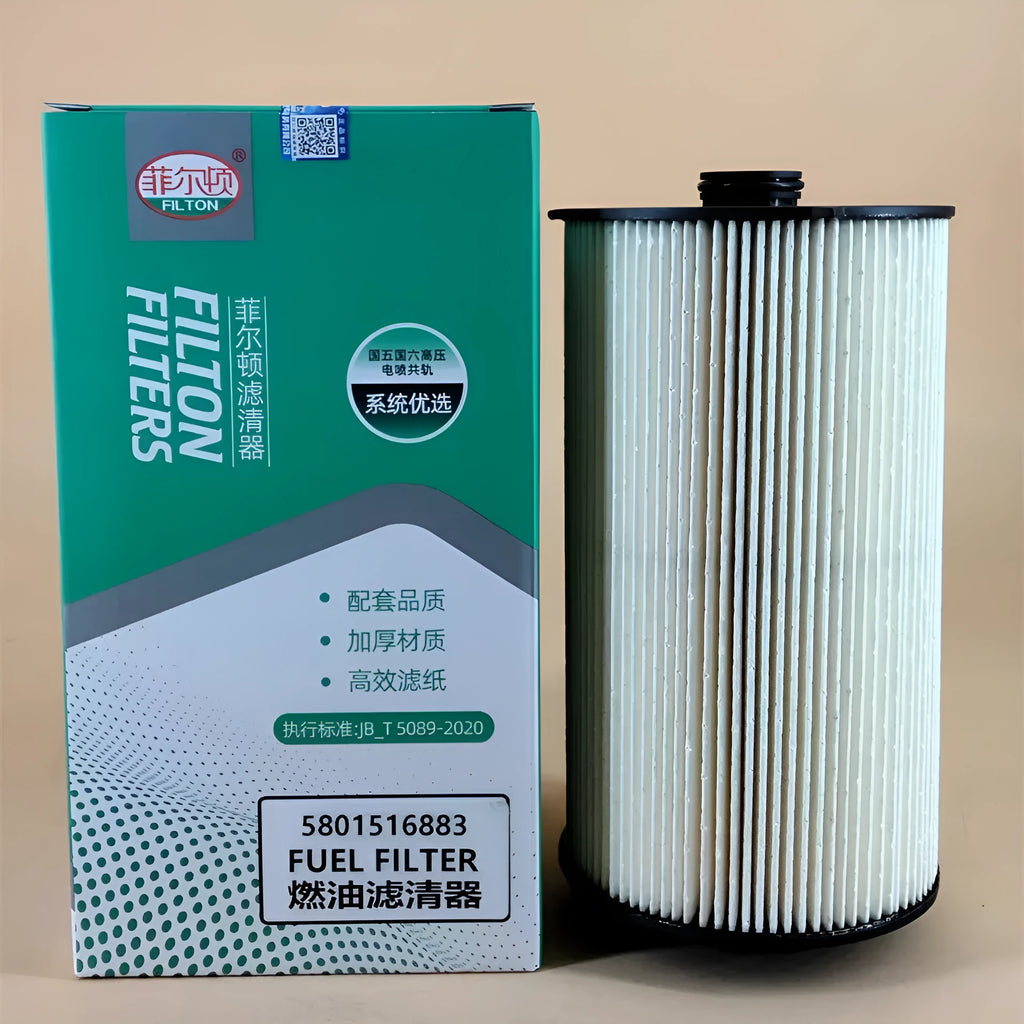 Iveco 5801516883 fuel filter with folding element construction for automotive applications