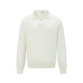 Loose fit acrylic-blend pullover sweater in beige, shown as a casual bottoming shirt.