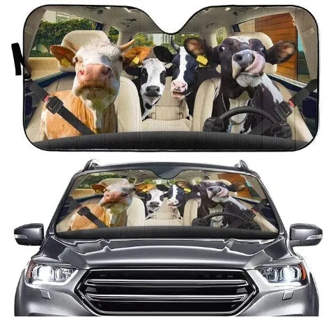 Aluminium foil car sun shield for front windscreen with telescopic fitting