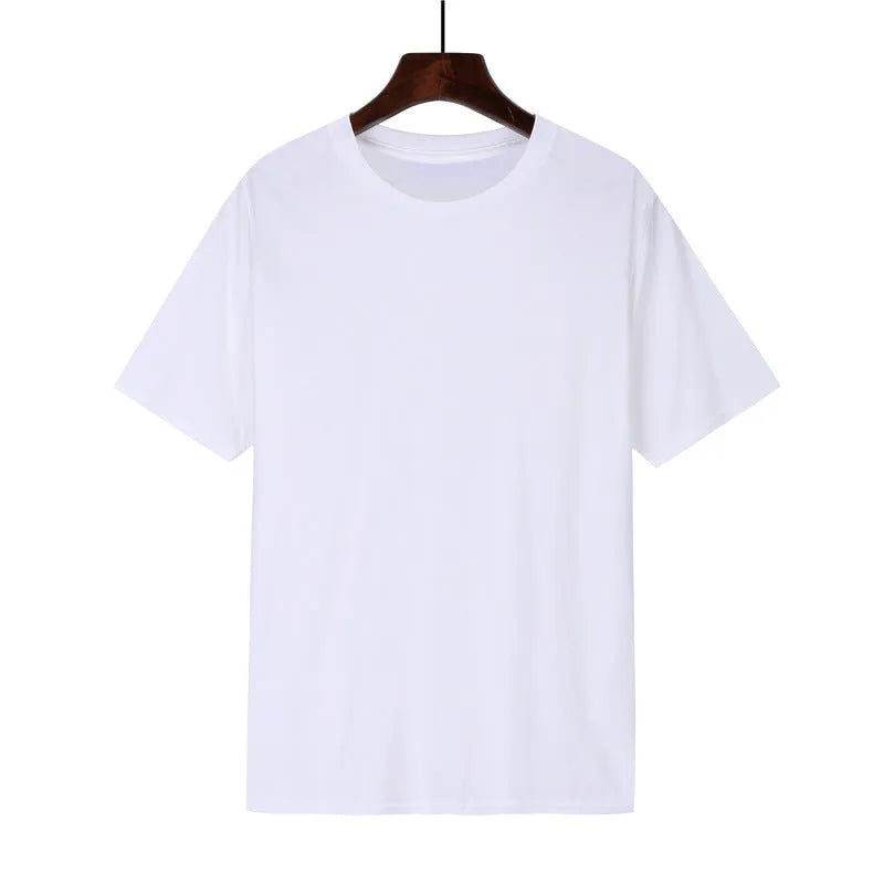 Men's black cotton T-shirt with loose fit and short sleeves showing printed design detail