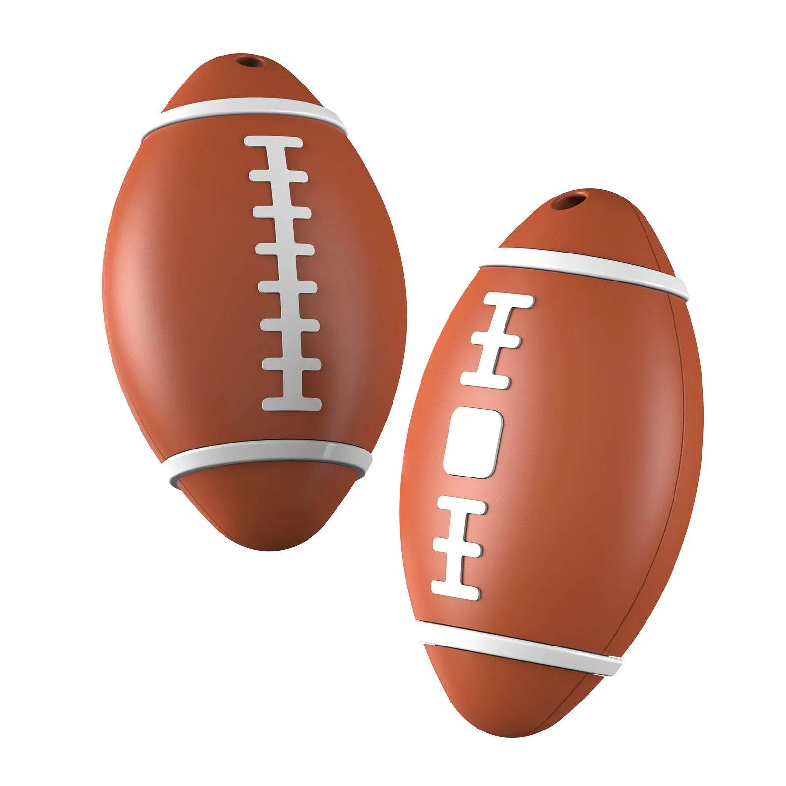 F06 Rugby anti-loss alarm device measuring 31.8mm diameter in black, brown, or green colours
