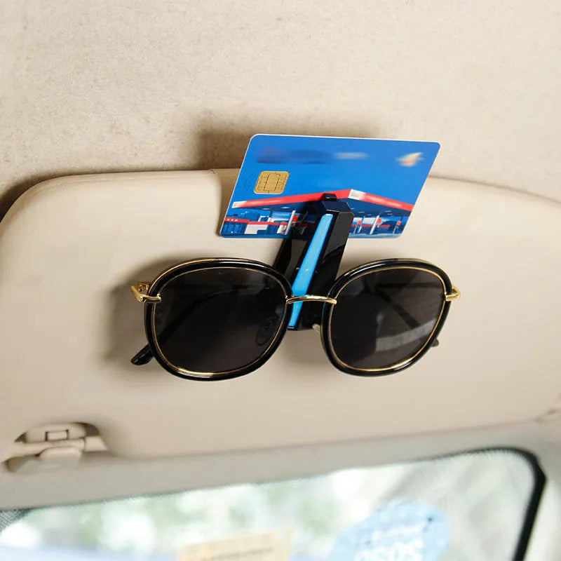 Car sunshade sunglasses holder multifunctional clip in black PC material
