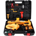 Yellow steel car electric jack set with electric wrench for vehicle tyre changes and maintenance