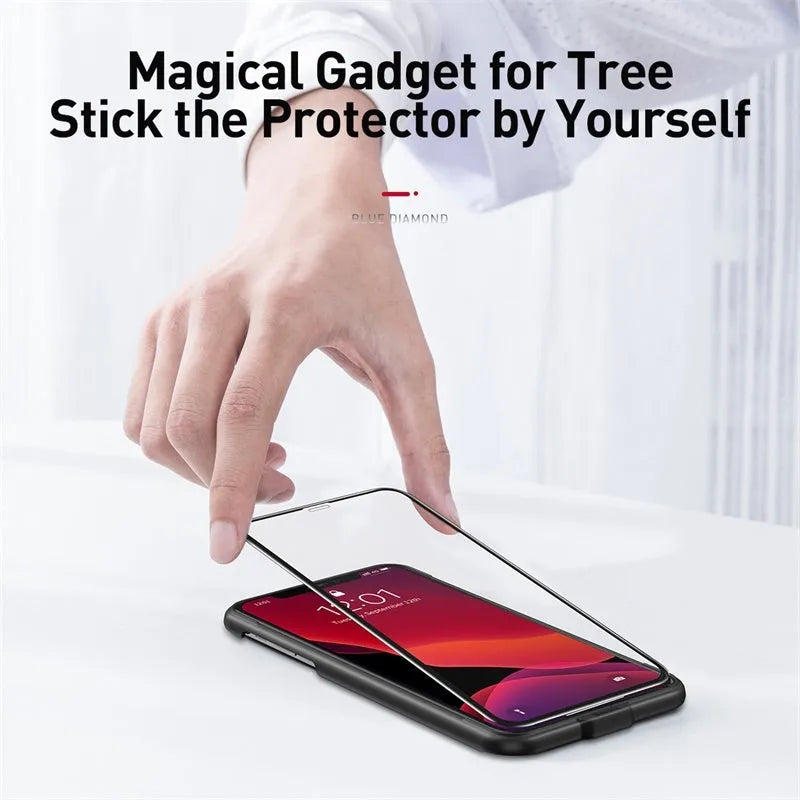 0.23mm curved tempered glass screen protector in black for iPhone X XS 11 Pro 5.8 inches, with non-broken edge and film artifact